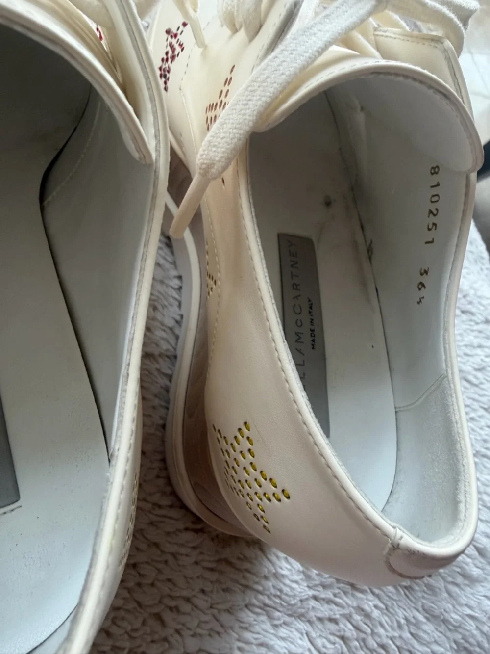 Stella McCartney Cream Platform Lace-Up Oxfords with Multicolor Star Cutouts